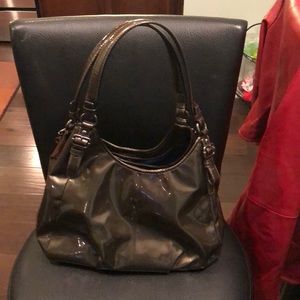 Metallic leather coach purse